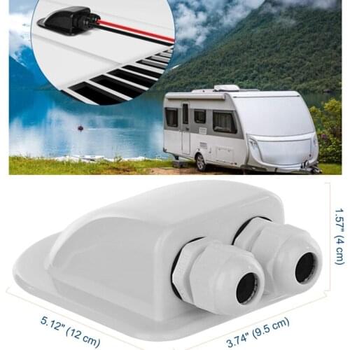 IP68 Waterproof Solar Cable Entry Gland Weather Resistant Dual Cable Entry Housing For Solar Panels Of RV Caravan Boat RoofCabin