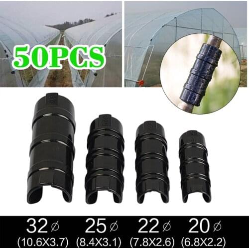 50pcs 20/22/25/32mm Clamps Greenhouse Frame Pipe Tube Film Clip Clamp Connector Kits Net Shade Sails Clamp