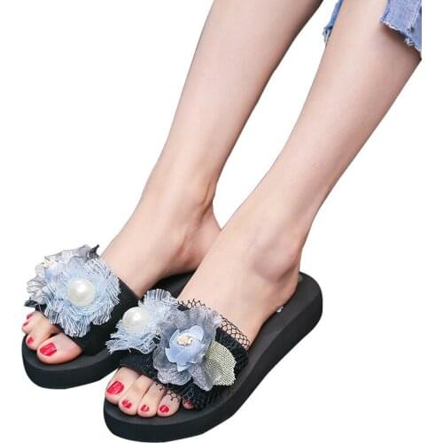 Women sandals summer flat pearl sandals flip flops rome shoes string bead slippers mujer gladiator sandalias sapatos femininos