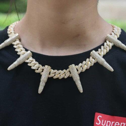 Necklace sparkling ice cube zirconium jewelry chain