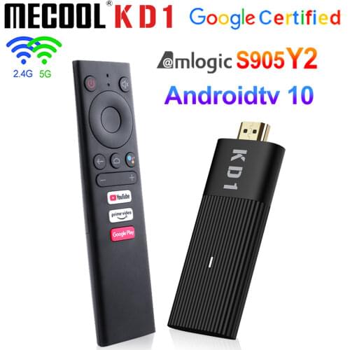 2021 Mecool KD1 TV Stick Amlogic S905Y2 TV Stick Android 10 Support Google Certified Voice 4K Dual Wifi BT4.2 TV Stick PK X96S