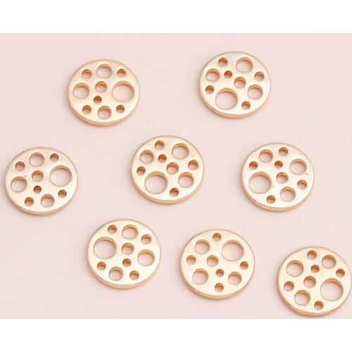 20pcs 13x13mm Small Hollow Circles Connector Beads fit Bracelets Necklaces Gold Color DIY Making Jewelry Accessories