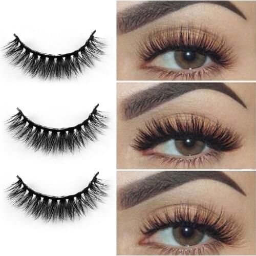 5 Pairs Multilayered 3D Mink Hair Short False Eyelashes Cross Sexy Simple Fashion Daily Go To School Lashes Extension Tools