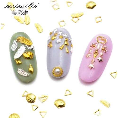 Hot Sale 1set Mix Multi-shapes New 3D Nail Art Decoration Alloy Nail Accessory Japan Hollow Circle DIY Charm Nail Tools Supplies