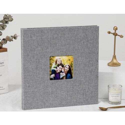 2021 Linen 16inch DIY Photo Album Lovers Birthday Gift Wedding Photos Baby Ablum Scrapbook Paper Crafts Albums Sticky Foto