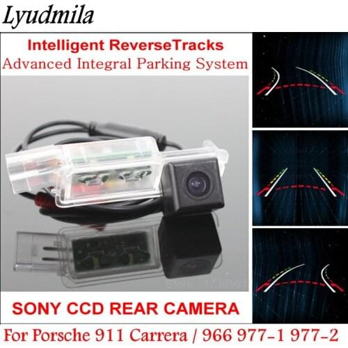 Car Intelligentized Dynamic Trajectory Reversing Tracks Camera FOR Porsche 911 Carrera / 966 977-1 977-2 HD CCD Rear View Camera
