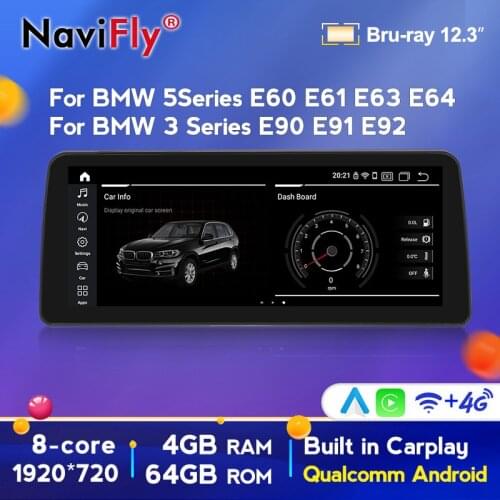 12.3inch Screen Andorid 10 Car dvd radio multimedia player for BMW 5 Series E60 E61 E63 E64 /3 Series E90 E91 E92 2004-2011