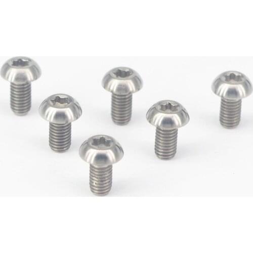 6 PCS M5 x 10mm Original Color GR5 Titanium Torx T25 Screw Bike Disc Brake Rotor Bolts