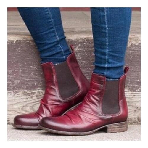 Women Chunky Heel Ankle Boots Woman Shoes Winter Brand Designer Chelsea Boots Female Slip-On Boots Lasdies Fashion Comfort 9jk