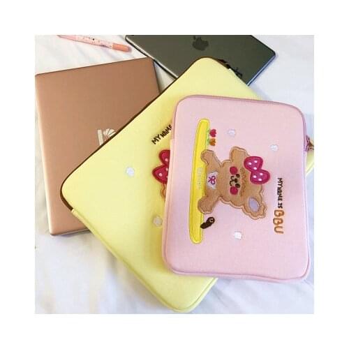 Tablet case laptop storage bag INS cute dog embroidery hand ipad flat liner bag 11 inch/13 inch laptop bag protective cover
