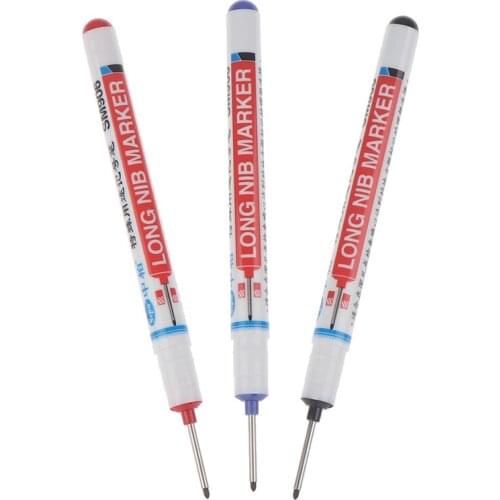 Hot sale 1pc Long Head Markers Bathroom Woodworking Decoration Multi-purpose Deep Hole Marker Pens
