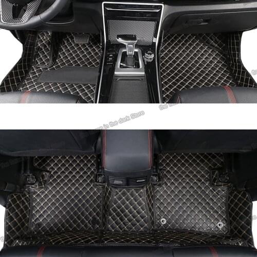 Leather car floor mats for kia seltos 2020 2021 2022 2023 accessories auto carpet cover interior seat rug KX3 gt line details
