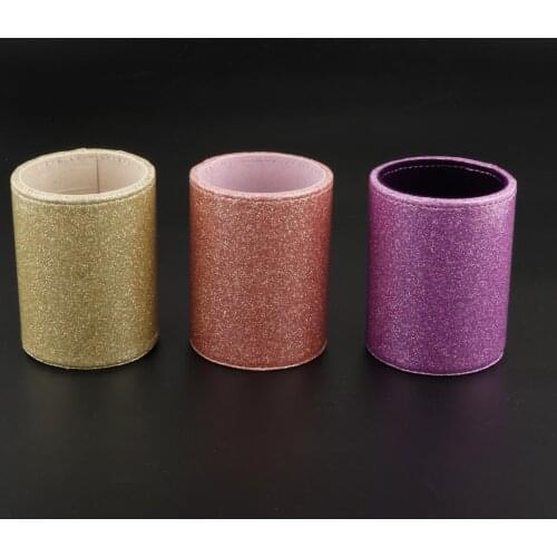 Round PU Leather Home Office Pen Pencil Brush Pot Holder Stationery Organizer