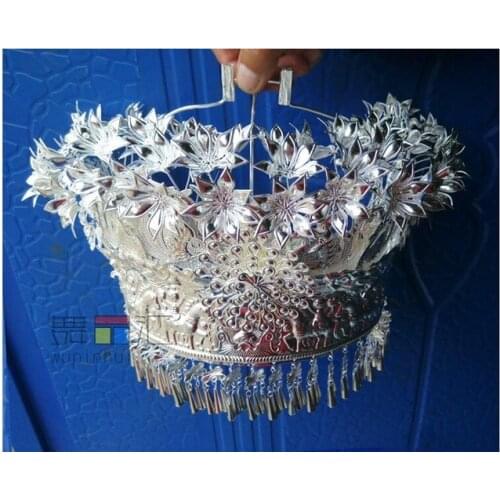 Miao silver Headdress Minority dance Miao silver Hat Chinese Folk Dance