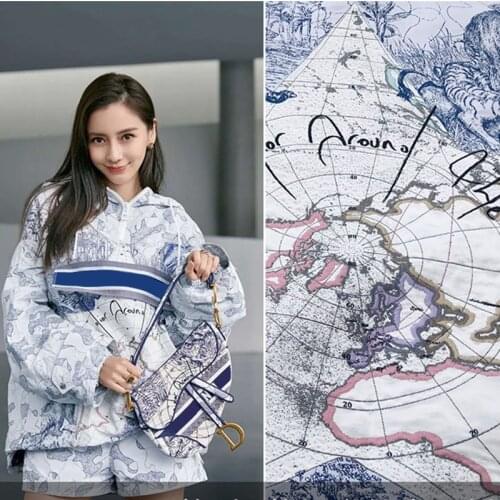 Fashion New Product D Home Jacket Fabric Luxury Big Brand Jungle Five-pointed Star Jacquard Brocade Fabric Designer Polyester