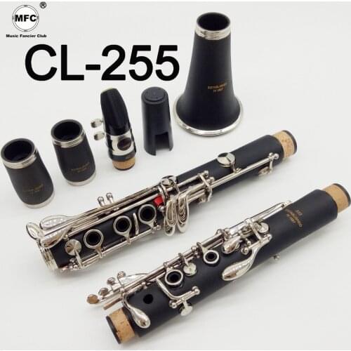 Music Fancier Club Student Clarinets Bb MFCCL-255 Matte ABS Resin Bakelite Clarinet Mouthpiece 4C Included Case + Reeds