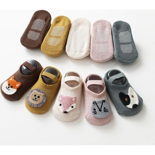 Soft Warm Non-Slip Baby Socks Winter Autumn Cartoon Fox Lion Cotton Floor Socks For Boys Girls Accessories For Kids Gift