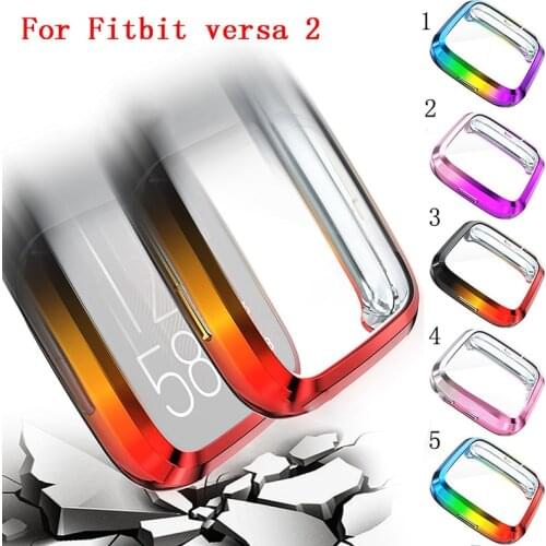 Soft Tpu Case for Fitbit Versa 2 Band Waterproof Watch Shell Cover Screen Protector for Fitbit Versa
