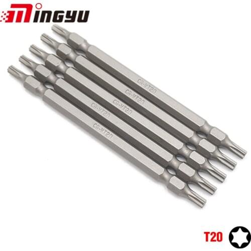 5pcs 110mm Extra Long PH1 PH3 T20 T15 Screwdriver Bits Double Ended 1/4 Inch Shank Phillips Torx Screw Drive Bit Set