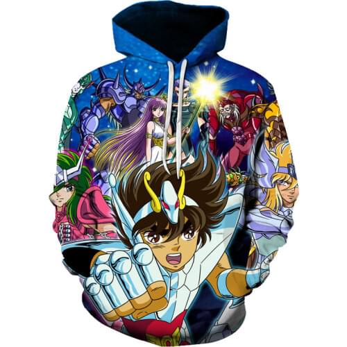 Autumn and winter fashion new mens hoodie anime cartoon robot 3D printing casual cool warm sweater