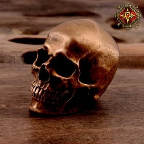 OGRM Crafts 1:1 Bronze Europe Human Skull Tibetan Kapala