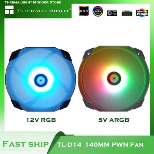 Thermalright TL-D14 14cm PWM Fan 12V/5V RGB Computer Case Cooling 12cm Mounting Hole 1500 RPM 77.8 CFM Quiet & Large Wind Volume
