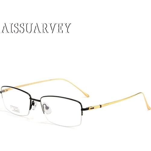 Light Pure Titanium Eyeglasses Frames for Men Women Half Glasses Optical Eyewear Prescription Brand Designer Goggles Top Quality