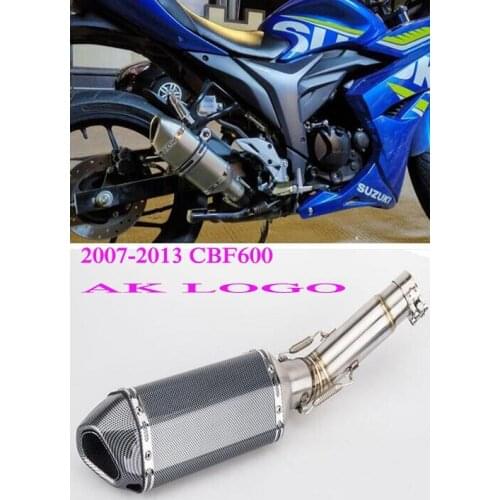 Motorcycle variation CBF600 mid section small hexagon scorpio exhaust pipe for CBR600 CB600F Hornet 2007- 2013 Years