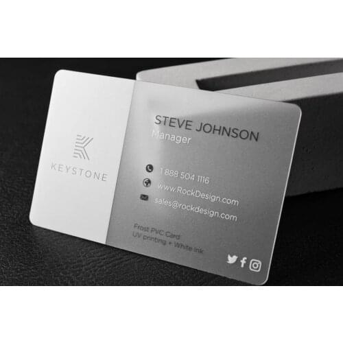 Hot Sale Plastic PVC Card Customized Clear Transparent Business Card Printing