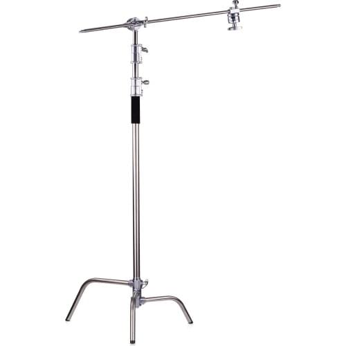 Professional Photography Light Stand Aluminum Alloy C-Stand with Boom Arm Folding Legs 20kg/44lbs Load Capacity for Photo Studio