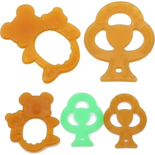 Baby Teether Silicone Bear Leaf Fruit Shape Baby Toys Infant Dental Care Toothbrush Tooth Strengthen Training Tool