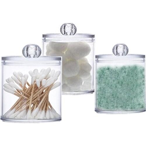 Transparent Organizer Cotton Swab Storage Box Acrylic Portable Container Make Up Cotton Holder Cosmetics Organizer