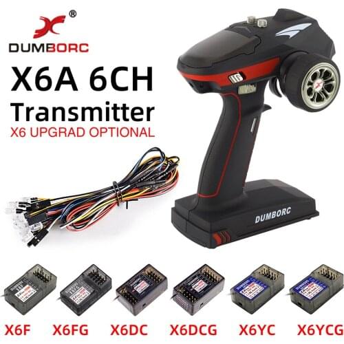 DUMBORC X6A 6CH 2.4G RC Radio Transmitter Remote X6F/X6FG/X6DC/X6DCG Gyro Receiver for RC Car