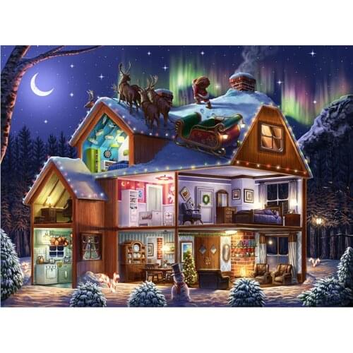 Christmas snow visa 5D Diy Diamond Embroidery Painting of Cross Stitch Resin Full circular Diamond Painting home decor AS979