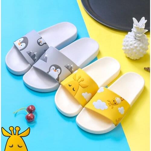 Summer Women Slippers Cute Cartoon Alpaca Unicorn Home Bathroom Non-slip Slippers Thick Bottom Women Girls Boys Shoes