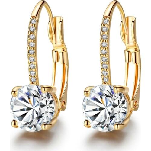 Tassina Earrings Sex Cubic Zirconia Golden Color Summer Big Circle Earrings Female Wholesales Fashion Jewelry