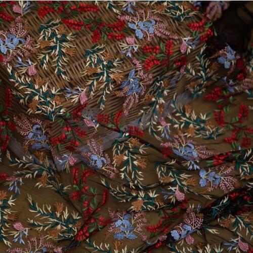 High quality water soluble screen yarn fabric Multicolor embroidery embroidery tissu Handmade DIY wedding dress cheongsam sewing