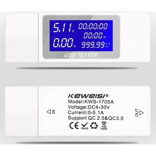 USB Tester Digital Voltmeter Current Voltage Charger Capacity Detector Indicator