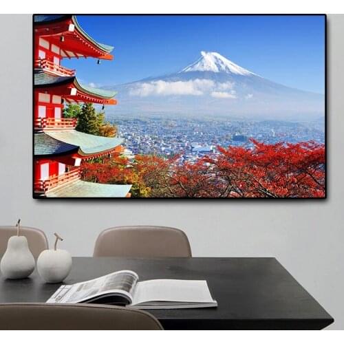Mount Fuji Japan Landscape Canvas Paintings Snow Mountain Scenery Posters and PrintWall Art Picture for Home Decor Cuadros