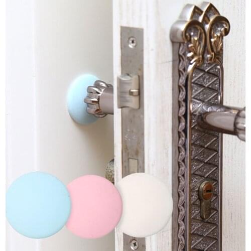 1PC Door Stopper Shakeproof Crash Rubber Pad Round Glossy Mute Anti Collision Wall Protector Door Handle Pad Waterable