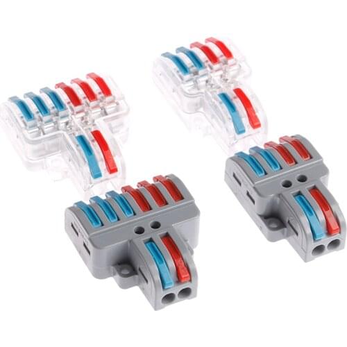 1pcs Universal Wire Connector Mini Fast Wiring Electrical Cable Conector Push-in Conductor Terminal Block PCT-222 SPL-62 SPL-42