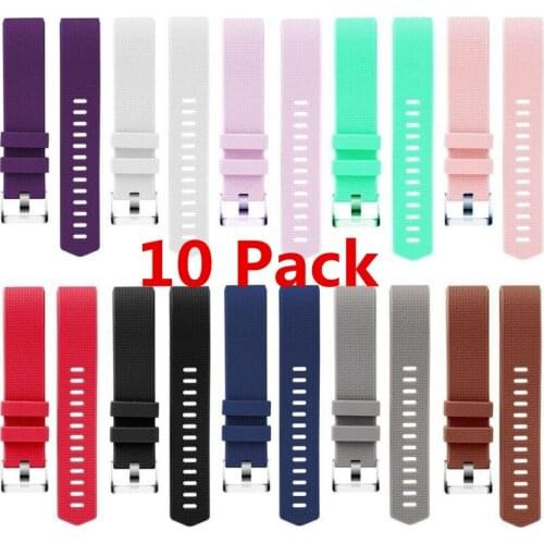 10 Pack) Soft Silicone Strap for For Fitbit Charge 2 Heart Rate Smart Wristband Bracelet Wearable Belt For Fitbit Charge 2