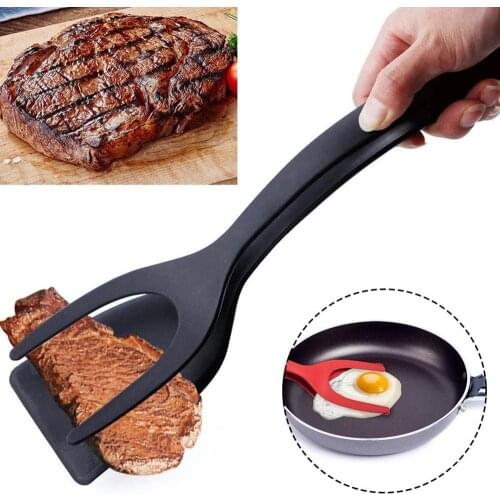 2 In 1 Grip Flip Tongs Egg Tongs French Toast Pancake Egg Clamp Omelet Accessories
