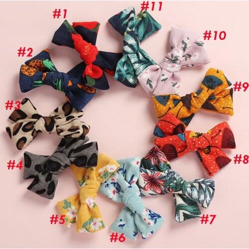 A-STYLE 36Pcs/lot Girls Kids Printed Hair Bow Hair Clip/Nylon Headband,Children Nylon Elastic Headband For Hall And Winter