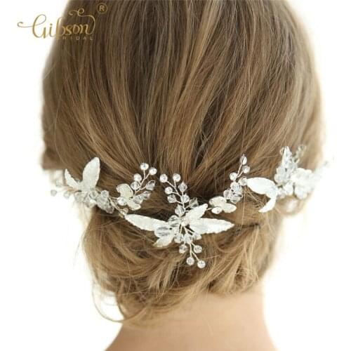 3pcs/set Wedding Bridal Accessories Crystal And Leaf Hair Pin Set Headpiece Jewelry Hair Clip For Party