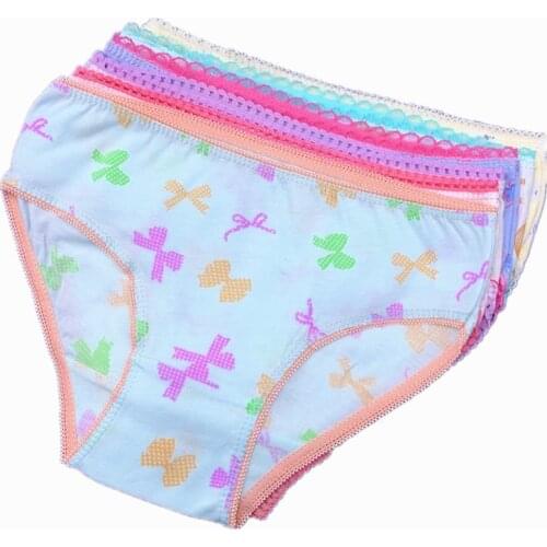 5pcs/Lot Girls Briefs Underwear Panties Short Colorful Children Cotton Briefs 2-12Years