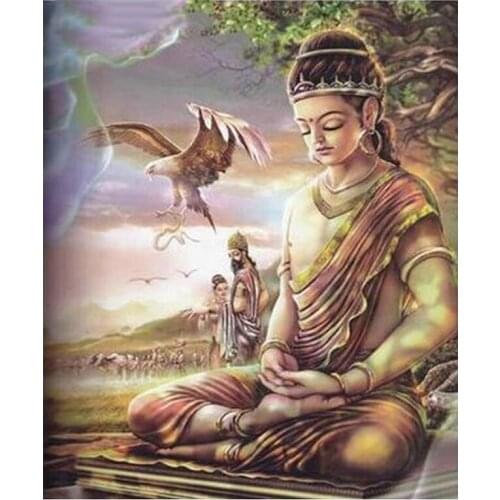 5D DIY Diamond Embroidery Full Square Diamond Painting Buddha 3D Diamond Mosaic Painting Rhinestones Cross Stitch Crafts BK