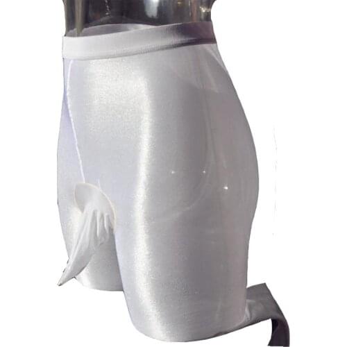 70D Sheer Shiny Oil Silk Ultra Shimmer Penis Trunk Sheath Pantyhose Tights Footed Stockings Sissy Men Crossdresser Lingerie