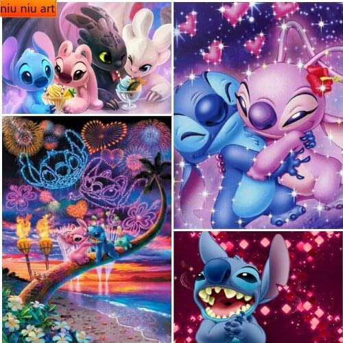 Disney Anime Lilo & Stitch Diamond Painting Full Diamond Embroidery Diamond Mosaic Cross Stitch Kits Home Decoration