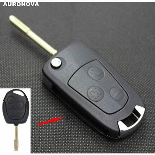 AURONOVA New Upgrade Folding Key Shell for Ford Mondeo FO21 3 Black Buttons Remote Car Key Case Classical Type